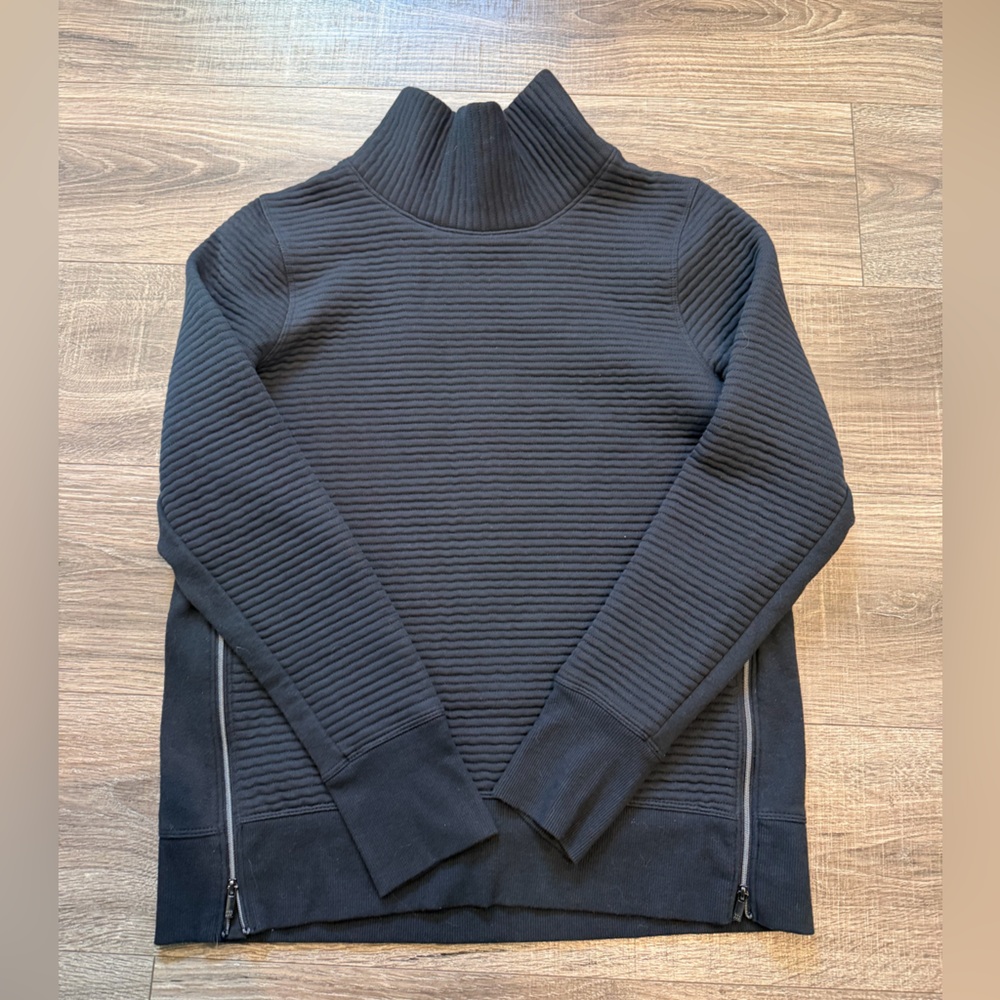Black Ribbed Sweater with turtleneck
